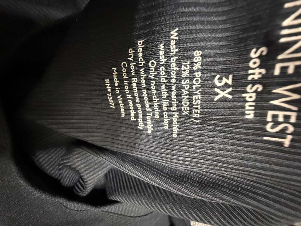 Nine West Soft-Spun Elbow-Sleeve Tee Women's Plus 3X Black